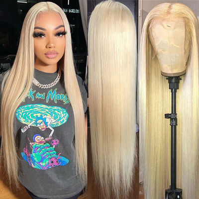 180 Density Raw Indian Virgin Hair Wigs Blonde 613 13x6 frontal wig Body Wave HD Transparent Lace Frontal