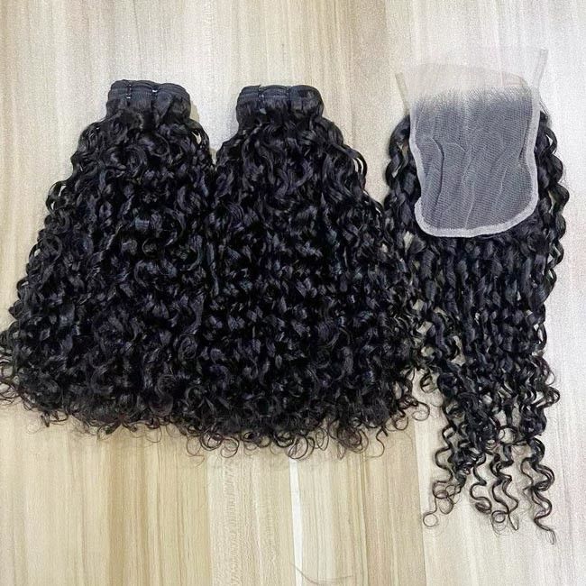 Wholesale Vietnamese Bouncy Curl Human Hair Bundles Unprocessed Pissy Curls Hair Double Drawn Bundles